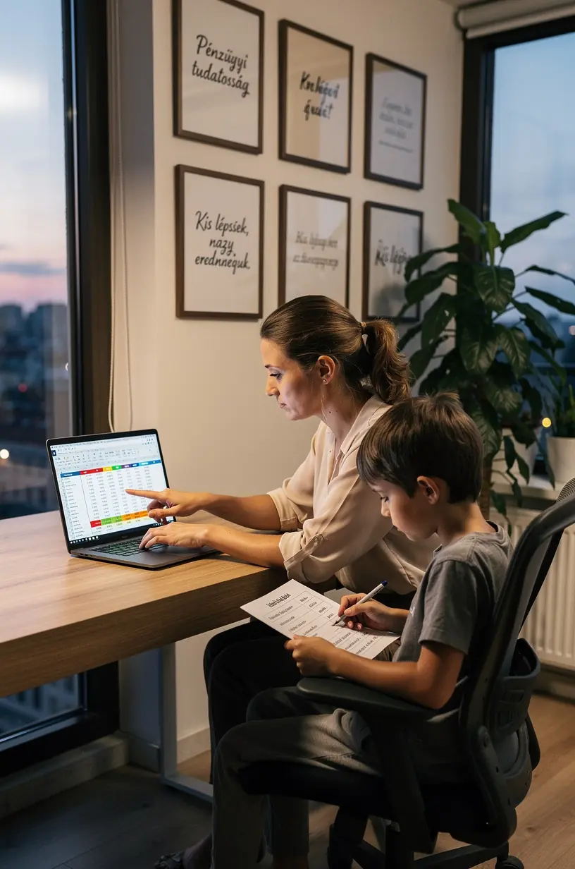 Kéz tart egy tollat, miközben éppen kitölt egy háztartási pénzügyi ellenőrző listát.