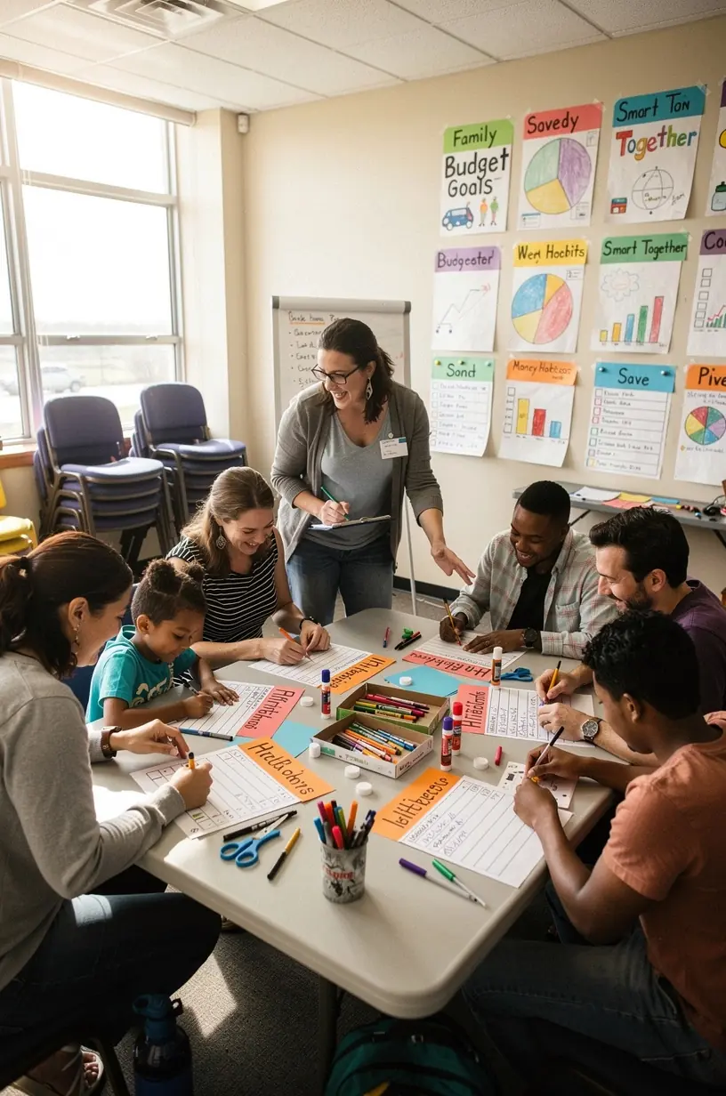 Laptop és nyomtatott anyagok egy íróasztalon, személyes pénzügyi blog olvasása közben.