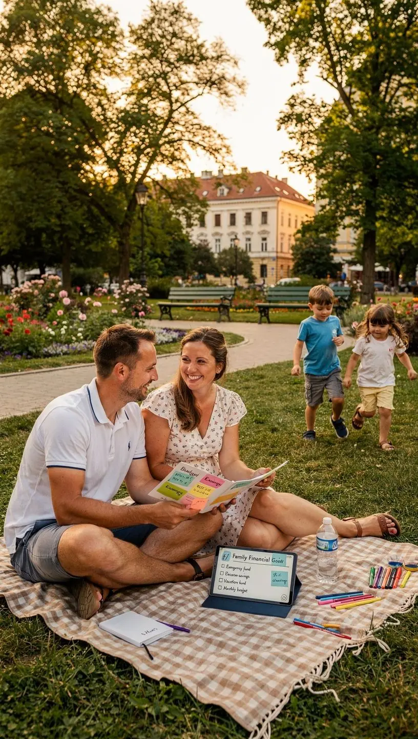 Nyomtatott ellenőrző lista háztartási kiadások kezeléséhez, rendezett asztalon elhelyezve.